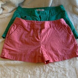LOFT Women's Vibrant Green and Pink Shorts